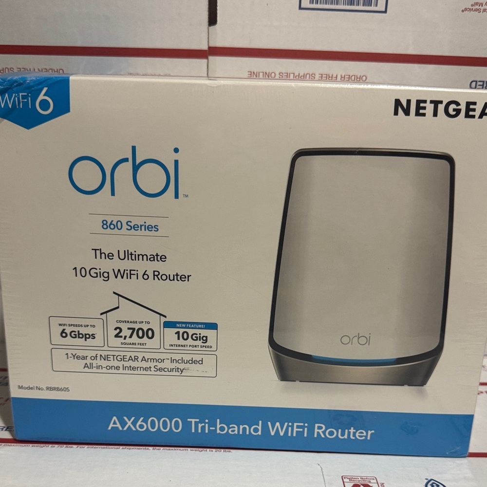 NETGEAR Orbi 860 Series AX6000 Tri-band WiFi 6 Router - White and Gray